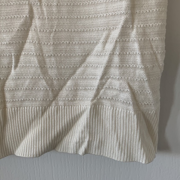 NWT LOFT Off-White Striped Knit Light Sweater - Picture 5 of 9